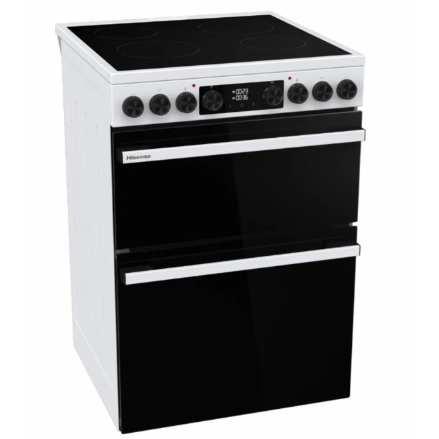 Hisense HDCEC6C20W Electric Cooker With Double Oven, 60 Cm