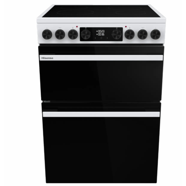 Hisense HDCEC6C20W Electric Cooker With Double Oven, 60 Cm