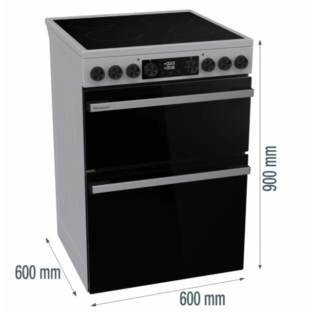 Hisense HDCEC6C20X Electric Cooker With Double Oven, 60 Cm