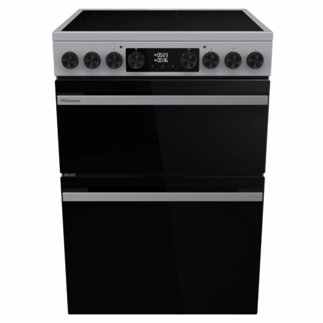 Hisense HDCEC6C20X Electric Cooker With Double Oven, 60 Cm