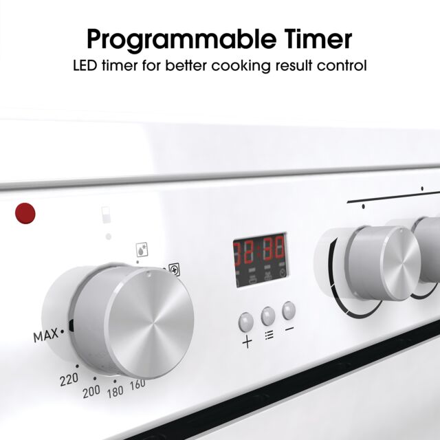 Hisense HDE3211BWUK Freestanding Ceramic Electric Cooker With Double Oven 