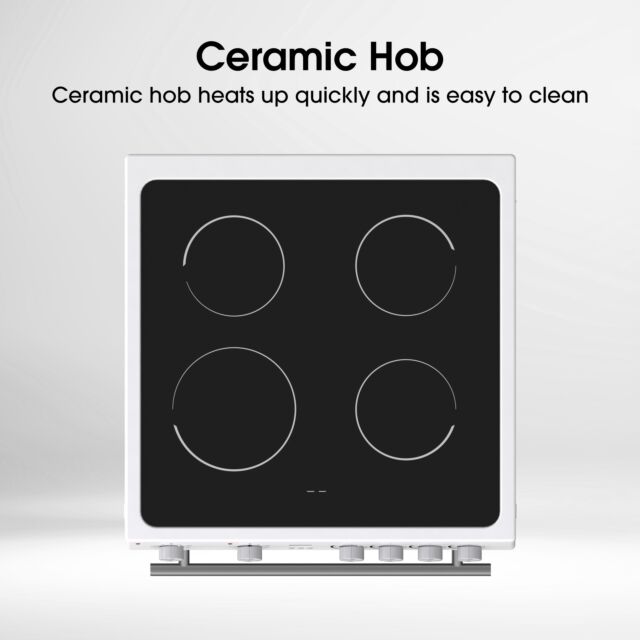Hisense HDE3211BWUK Freestanding Ceramic Electric Cooker With Double Oven 