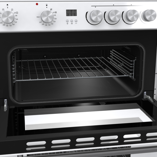 Hisense HDE3211BWUK Freestanding Ceramic Electric Cooker With Double Oven 