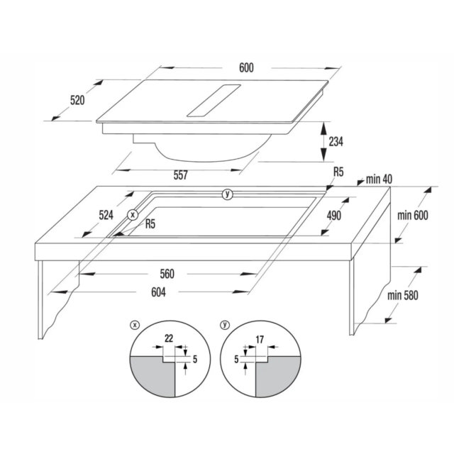 Hisense HEH6432BSCWF Hi6 60Cm Vented Electric Induction Hob