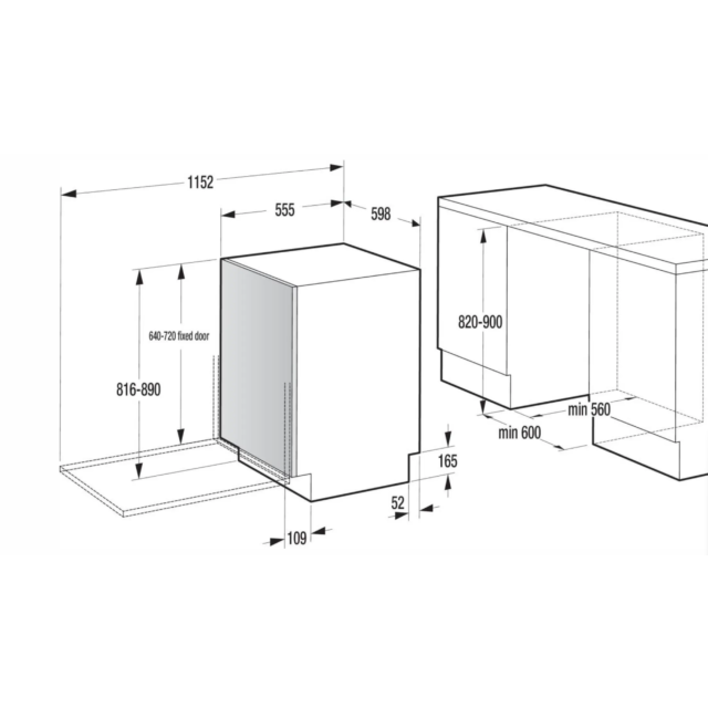 Hisense HV663A60UK Hi6 Integrated Dishwasher, 60 Cm 
