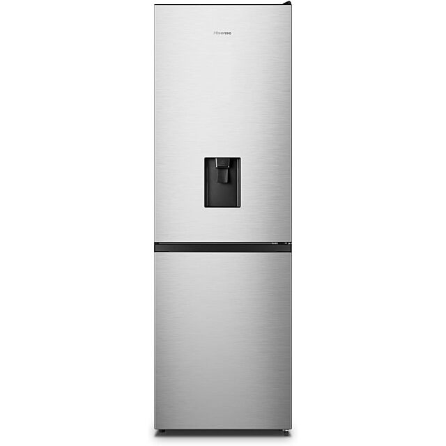 Hisense RB390N4WCE Fridge Freezer 60X185cm Total No Frost Combi, Water Dispenser, Stainless Steel 