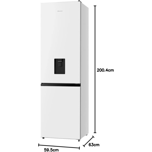 Hisense RB435N4WWE Fridge Freezer 60x200cm Total No Frost Combi, Water Dispenser, E rating, White 