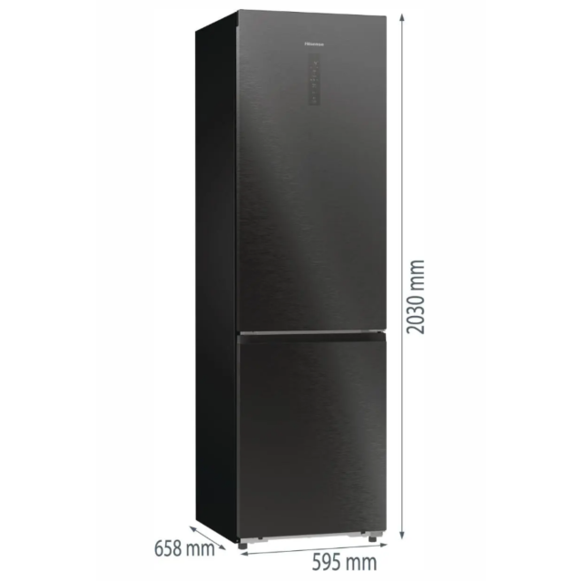 Hisense RB5P410SAFCUK 60x200cm Total No Frost Combi, Wifi, Covertable Compartment, C rating, Black S