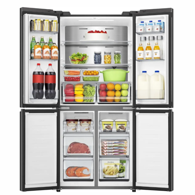 Hisense RQ5P470SAFD 80cm American 4 Door Cross Door, Black