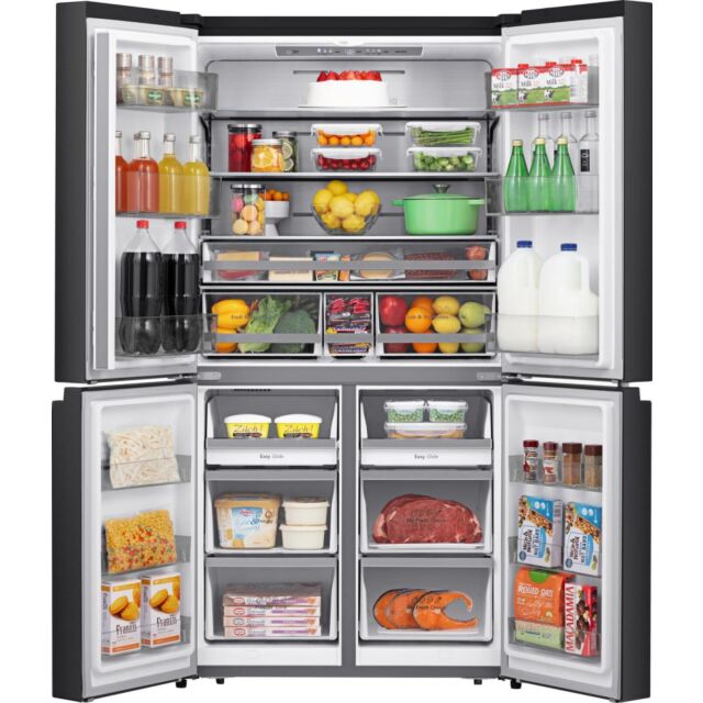 Hisense RQ758N4SAFE American 4 Door Cross Door,Black Stainless Steel 