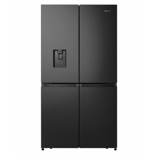 Hisense RQ758N4SWFE American 4 Door Cross Door, Non-Plumbed Water Dispenser, Black Stainless Steel