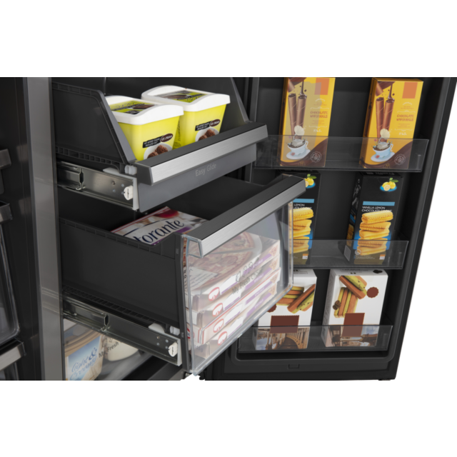 Hisense RQ760N4IFE American 4 Door Cross Door, Plumbed Water And Ice Dispenser, Eclipse Dark Interio