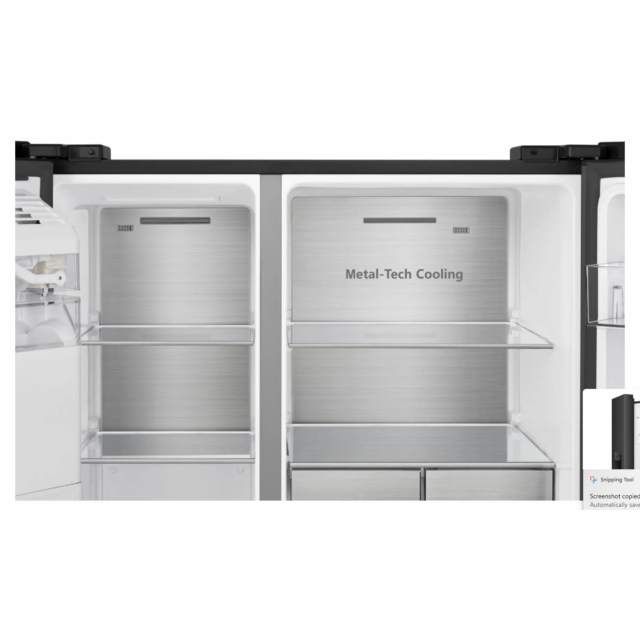 Hisense RS818N4IFE American Fridge Freezer, Plumbed, Black, E Rated 