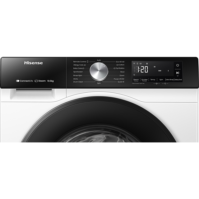 Hisense WF3S1043BW3 3S Washing machine 10kg, 1400rpm, A Rated - white 