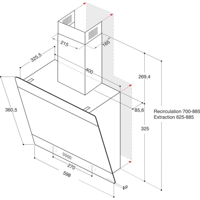 Hotpoint PHVP62FLTK Cooker Hood