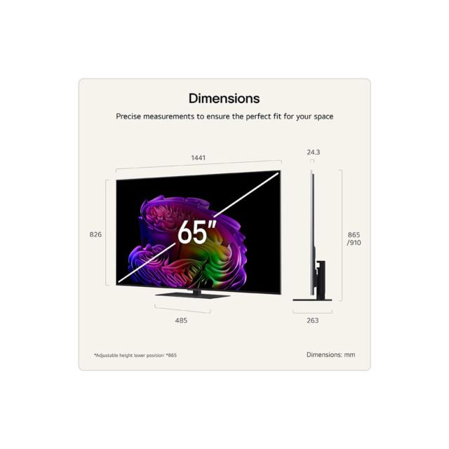 LG OLED65G66LS 65 inch OLED Evo 4K Ultra HD HDR Smart TV (Stand version) 2026 