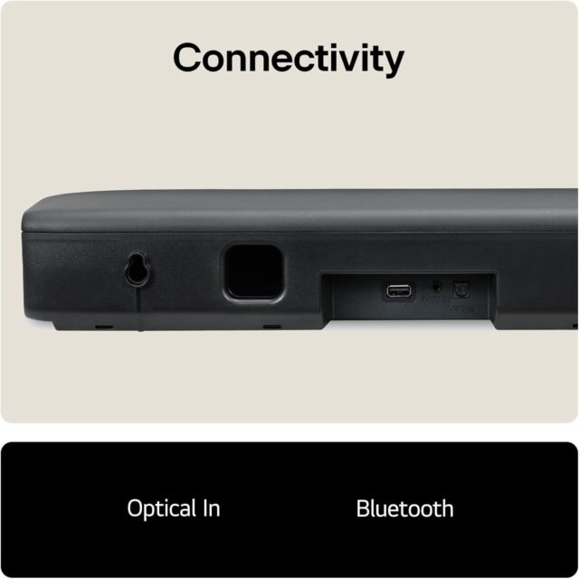 LG SQM1 (AGBRLLK) 2.0 Compact Soundbar with Bluetooth in Black