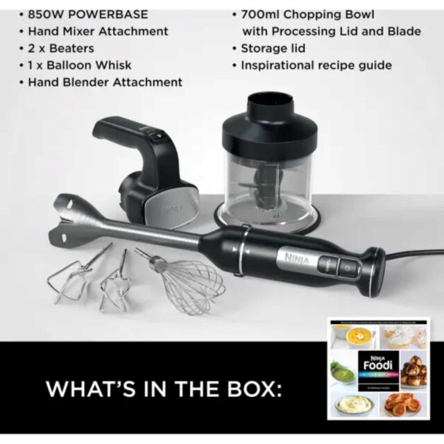 Ninja CI100UK Foodi 3-in-1 Hand Blender, Mixer & Chopper
