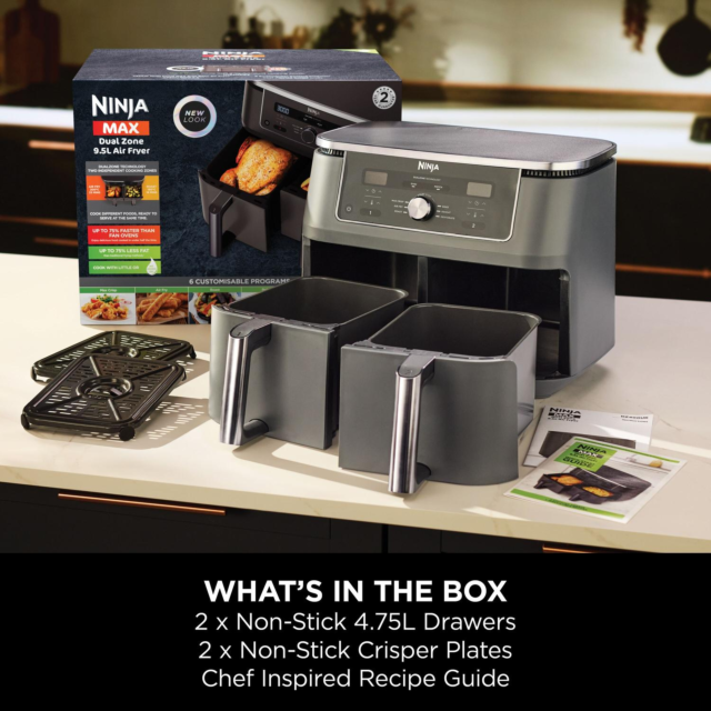 Ninja DZ400UK MAX 6-in-1 Dual Zone Air Fryer 9.5L