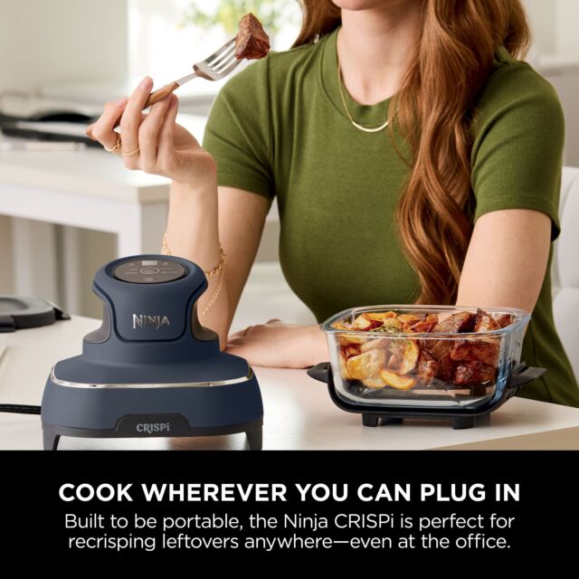 Ninja FN101UKGY Crispi 4-In-1 Portable Glass Air Fryer Cyber Space 