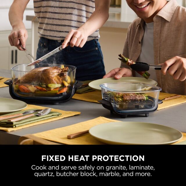 Ninja FN101UKGY Crispi 4-In-1 Portable Glass Air Fryer Cyber Space 