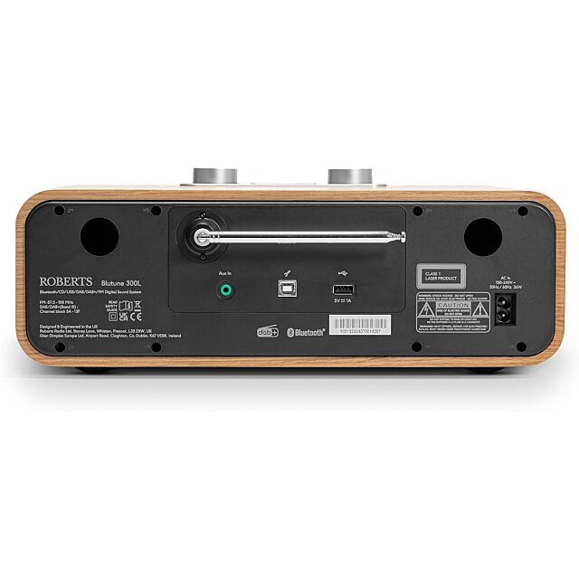 Roberts BLUETUNE300L DAB+/FM/CD Bluetooth Radio Cherry Wood
