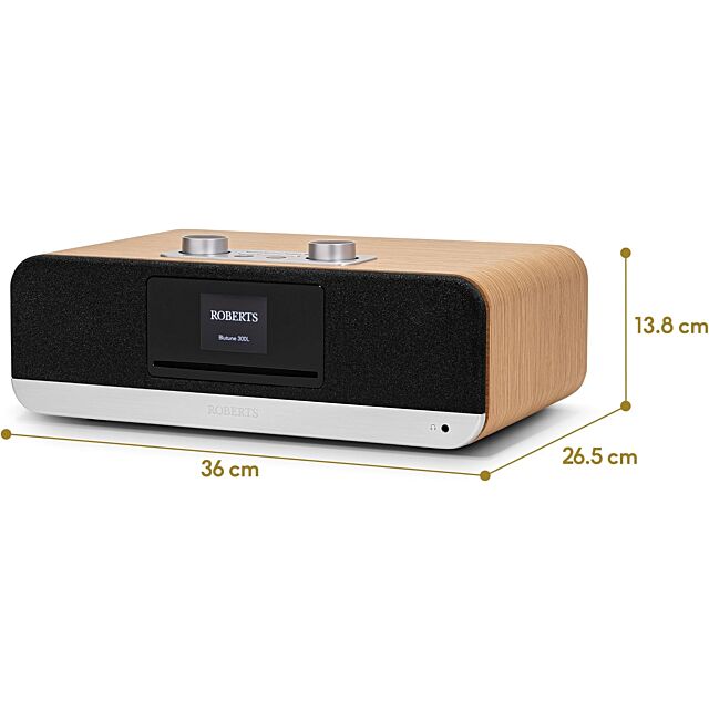 Roberts BLUETUNE300L DAB+/FM/CD Bluetooth Radio Cherry Wood