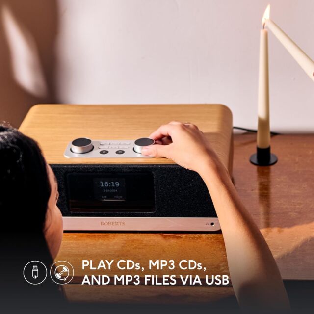 Roberts BLUETUNE300L DAB+/FM/CD Bluetooth Radio Cherry Wood