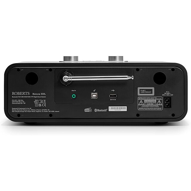 Roberts BLUETUNE300L DAB+/FM/CD Bluetooth Radio Black Ash