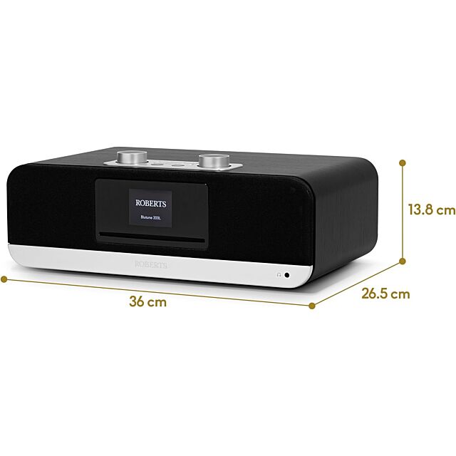Roberts BLUETUNE300L DAB+/FM/CD Bluetooth Radio Black Ash