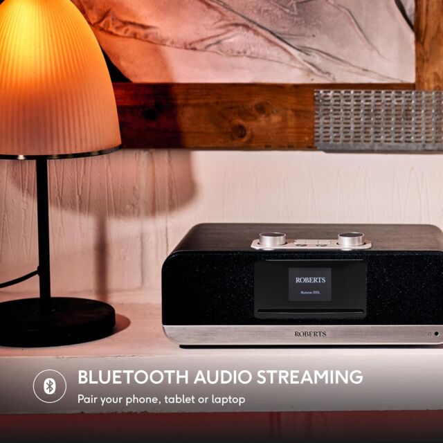 Roberts BLUETUNE300L DAB+/FM/CD Bluetooth Radio Black Ash