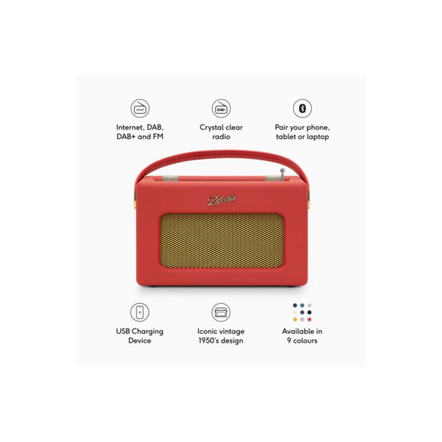 Roberts REVIVAL ISTREAM 3L Portable Dab+/Fm Retro Smart Bluetooth Radio Classic Red