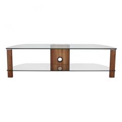 Alphason Century TV Stand ADCE1500-WAL Walnut with Clear Glass Shelves