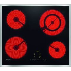Miele KM6520 Ceramic Hob Stainless Steel Trim Black Glass
